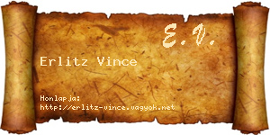 Erlitz Vince névjegykártya