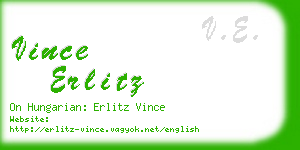 vince erlitz business card